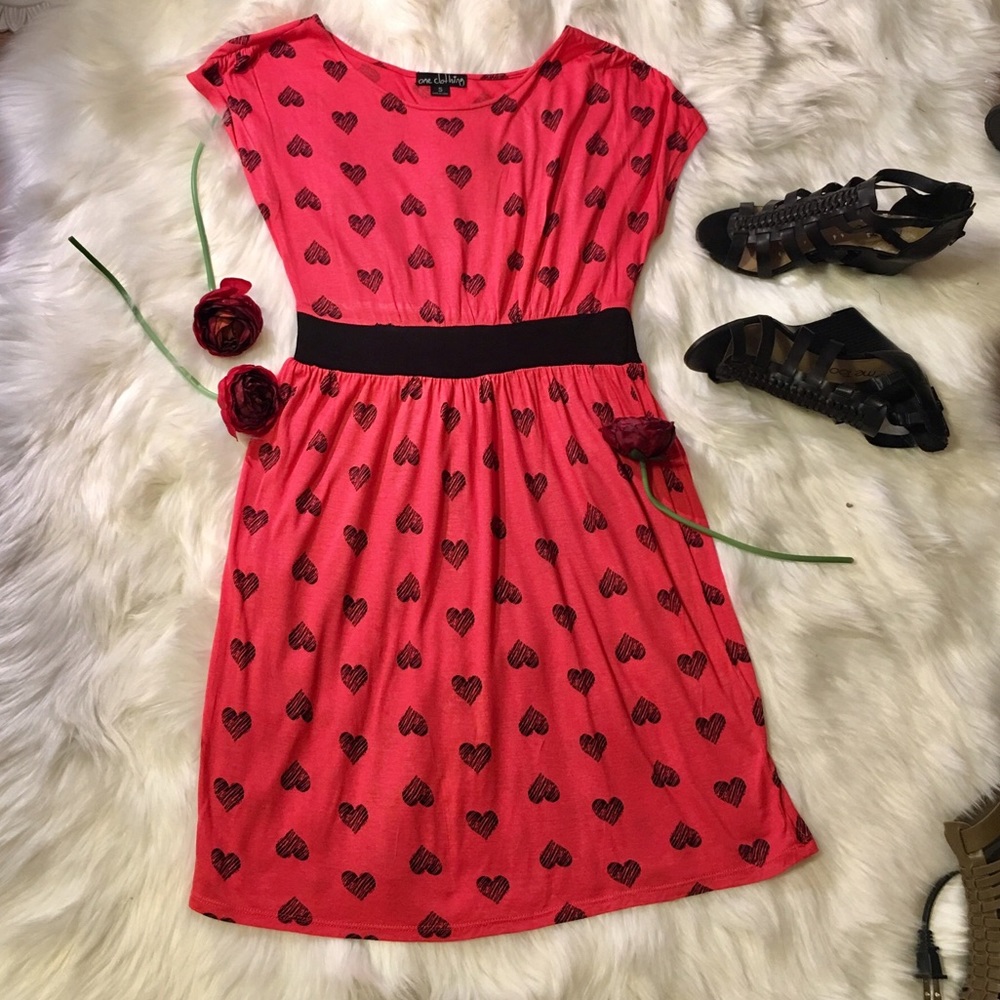 HEARTS ♥️ ORANGE RED DRESS